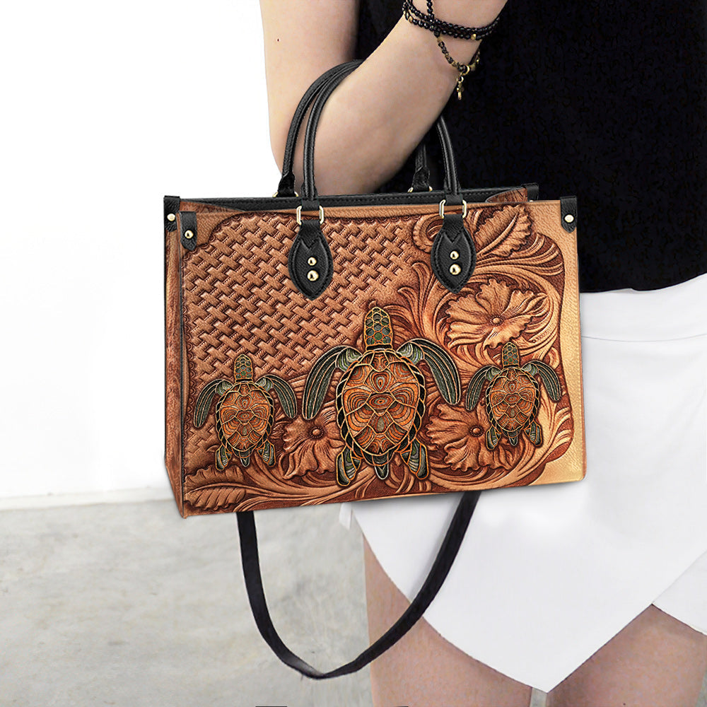 Turtle Leather Bag, Gift Ideas For Turtle Lovers, Women's Pu Leather Bag
