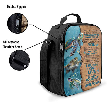 Turtle Today Is A Good Day To Have A Great Day Lunch Bag For Men And Women, Spiritual Christian Lunch Box For School, Work
