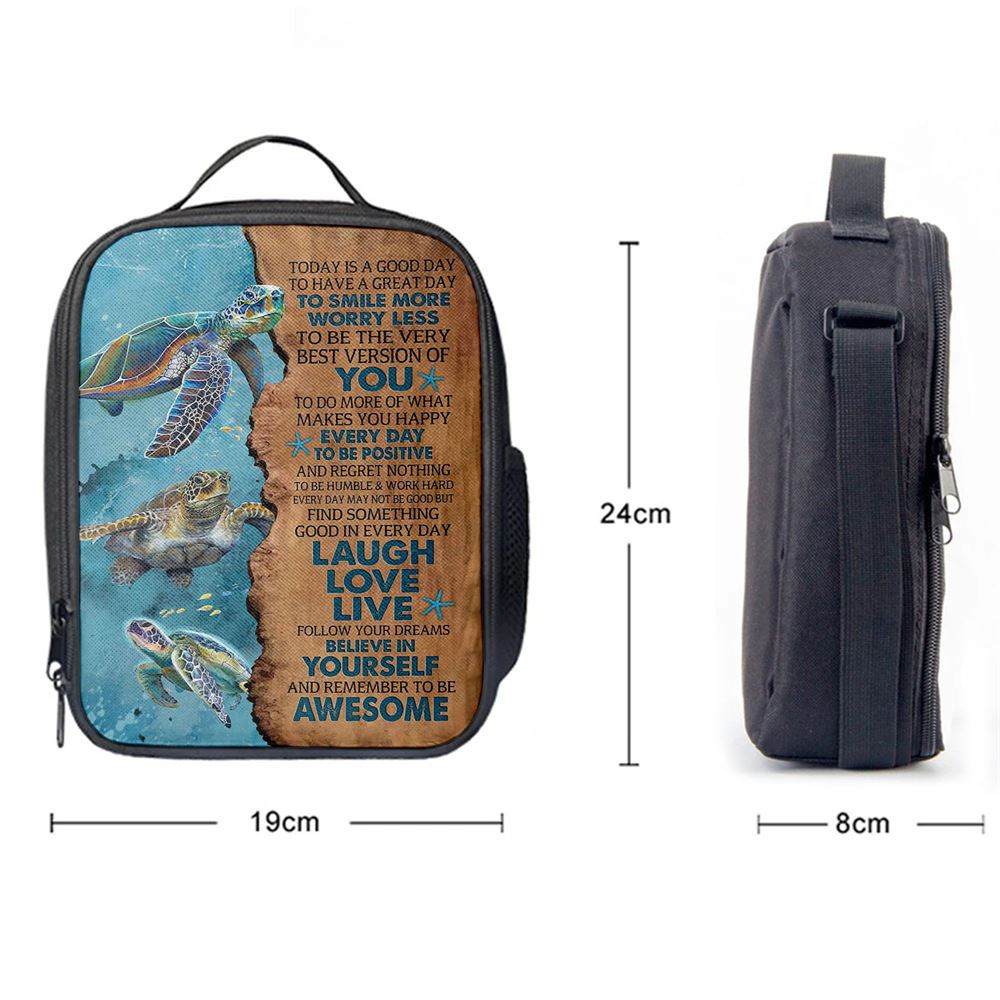 Turtle Today Is A Good Day To Have A Great Day Lunch Bag For Men And Women, Spiritual Christian Lunch Box For School, Work