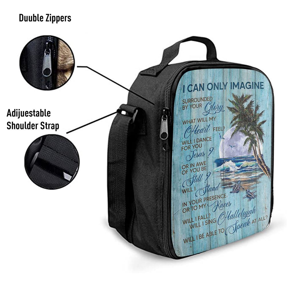 Turtles I Can Only Imagine Lunch Bag For Men And Women, Spiritual Christian Lunch Box For School, Work