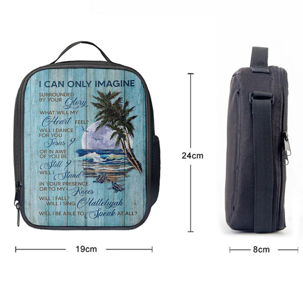 Turtles I Can Only Imagine Lunch Bag For Men And Women, Spiritual Christian Lunch Box For School, Work