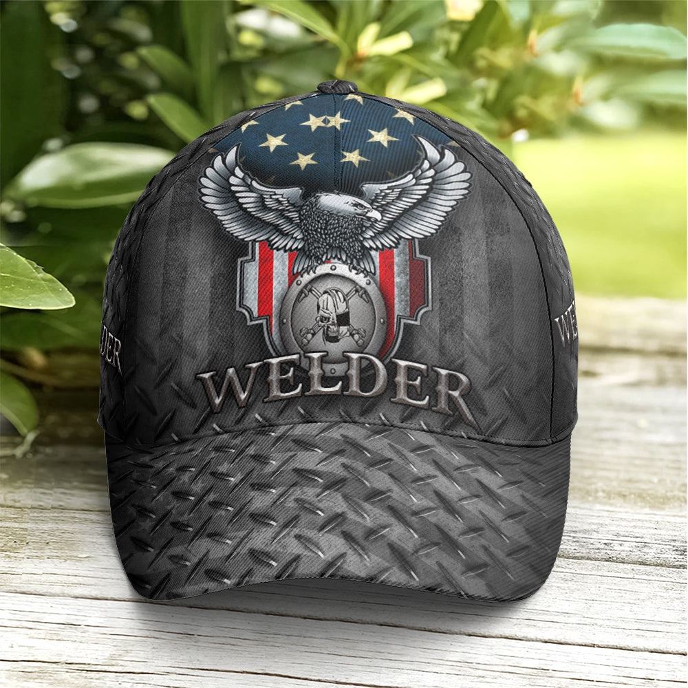 US Eagle Baseball Cap For Welder Metalic Style, Christian Baseball Cap, Religious Cap, Jesus Gift, Jesus Hat