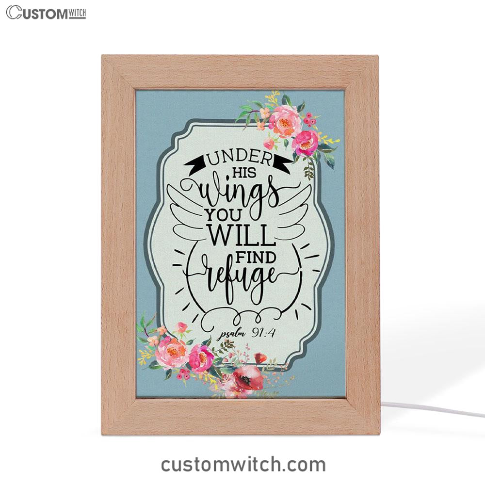 Under His Wings You Will Find Refuge Psalm 914 Bible Verse Decor Art - Bible Verse Decor - Scripture Art