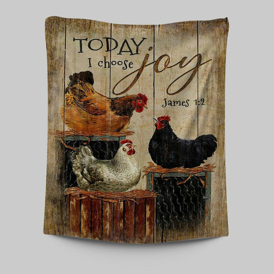 Unique Chicken Today I Choose Joy Tapestry Art - Christian Art - Bible Verse Wall Art - Religious Home Decor
