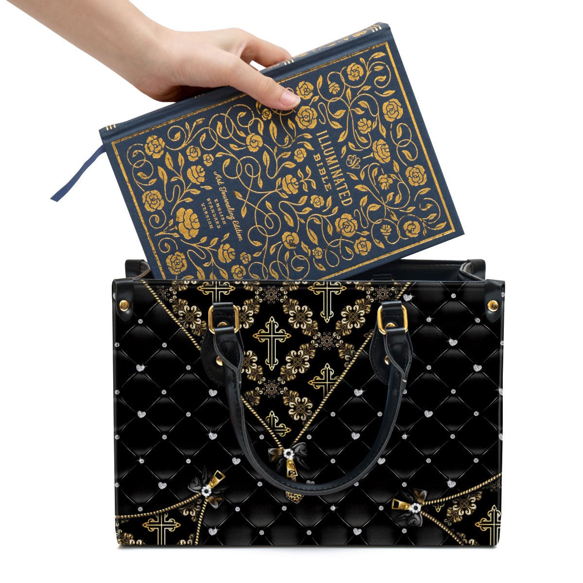 Unique Cross Leather Handbag, Religious Gifts For Women, Women Pu Leather Bag