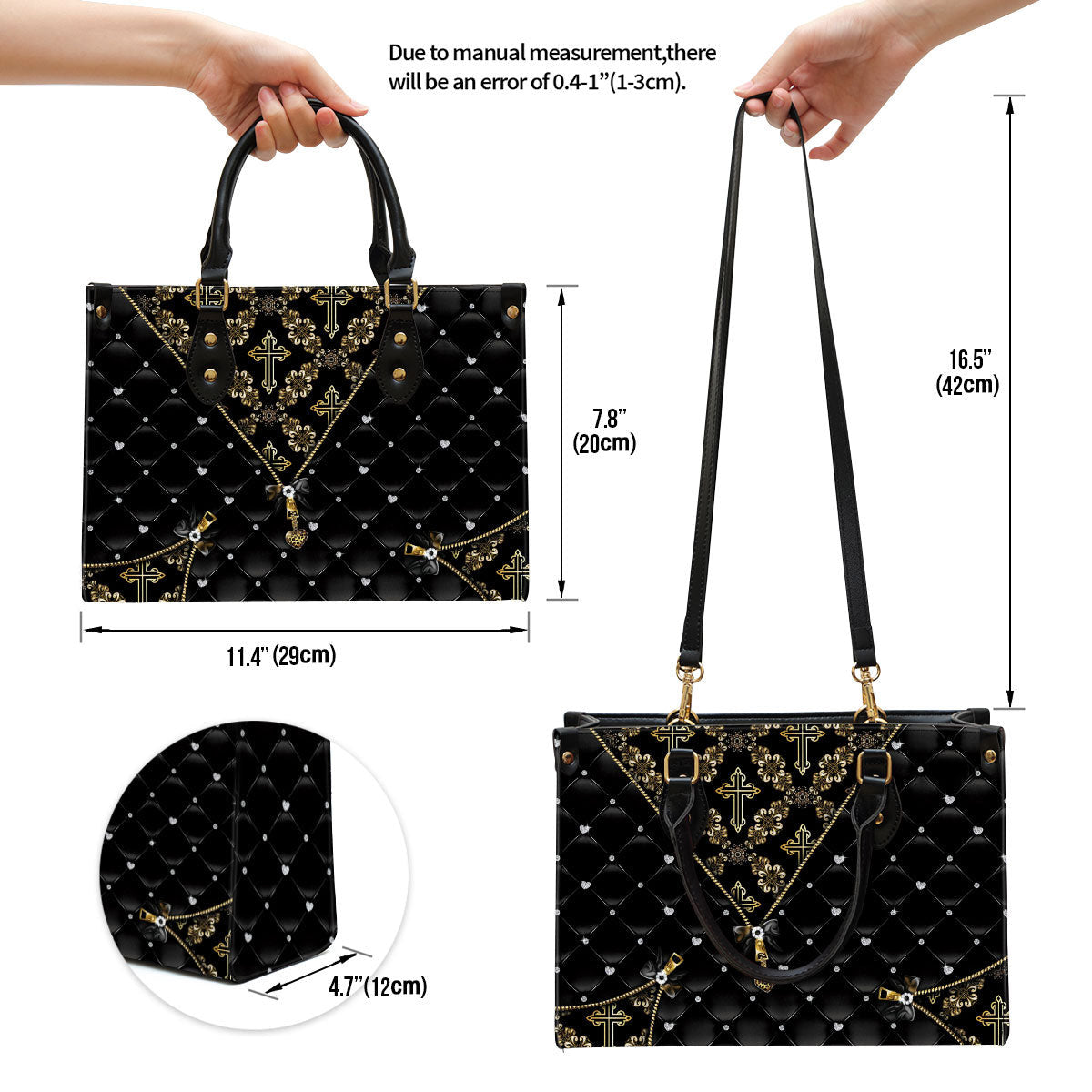 Unique Cross Leather Handbag, Religious Gifts For Women, Women Pu Leather Bag