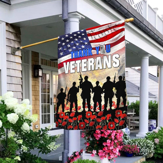 Veterans Day Thank You Veterans Flag, Outdoor House Flags, Christian Flag, Scripture Flag, Garden Banner