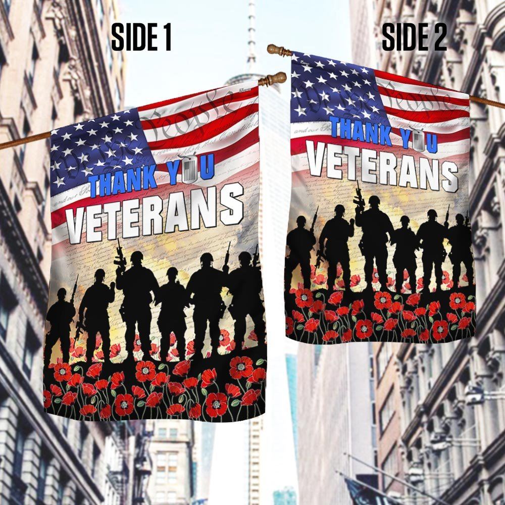 Veterans Day Thank You Veterans Flag, Outdoor House Flags, Christian Flag, Scripture Flag, Garden Banner