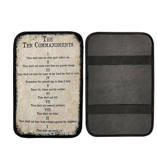 Vintage Ten Commandments Car Armrest Pad, Religious Car Interior Accessories