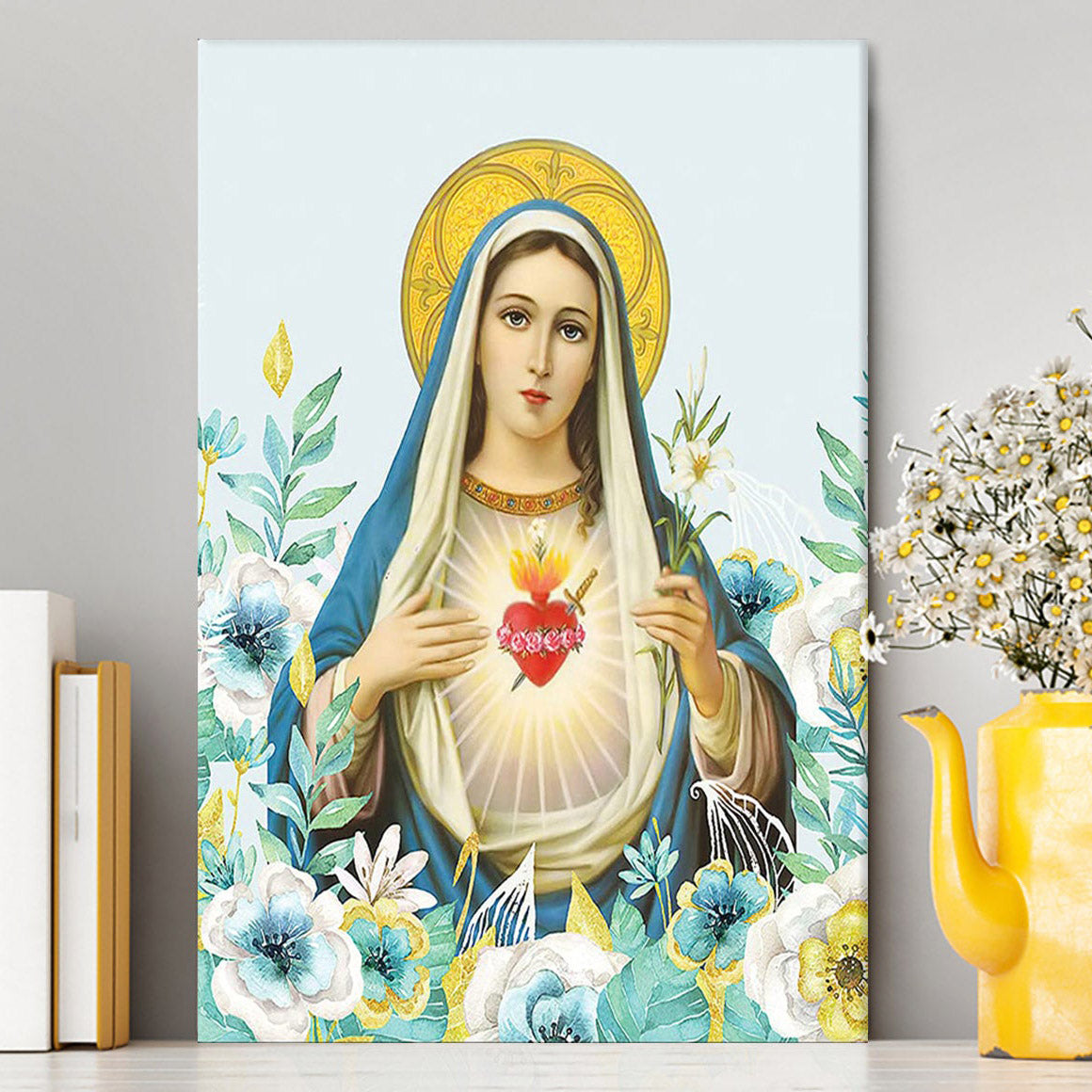 Virgin Mary Picture - Mary Mother Of God Canvas Wall Art - Christian Canvas Wall Art Decor