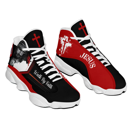 Walk By Faith Customized Jesus Jd13 Shoes For Man And Women, Christian Basketball Shoes, Gift For Christian, God Shoes