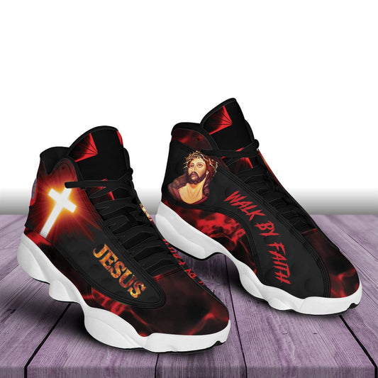 Walk By Faith Jesus Art Jd13 Shoes For Man And Women, Christian Basketball Shoes, Gift For Christian, God Shoes
