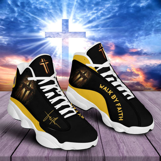 Walk By Faith Jesus Cross Jd13 Shoes For Man And Women, Christian Basketball Shoes, Gift For Christian, God Shoes