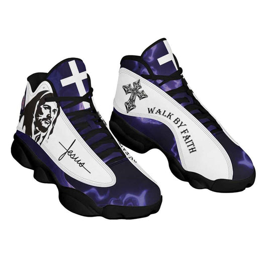 Walk By Faith Jesus Cross Jesus Drawing Jd13 Shoes For Man And Women, Christian Basketball Shoes, Gift For Christian, God Shoes