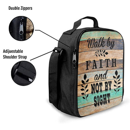 Walk By Faith Not By Sight Lunch Bag For Men And Women, Spiritual Christian Lunch Box For School, Work