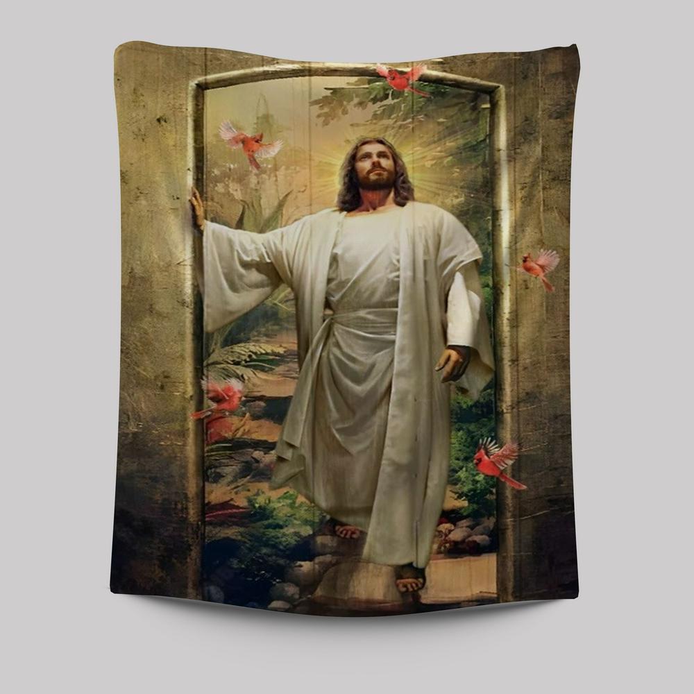 Walking With Jesus, Cardinal, Infinite Halo, The Way To Heaven Tapestry