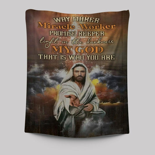 Walking With Jesus Stunning Storm Way Maker Miracle Worker Tapestry