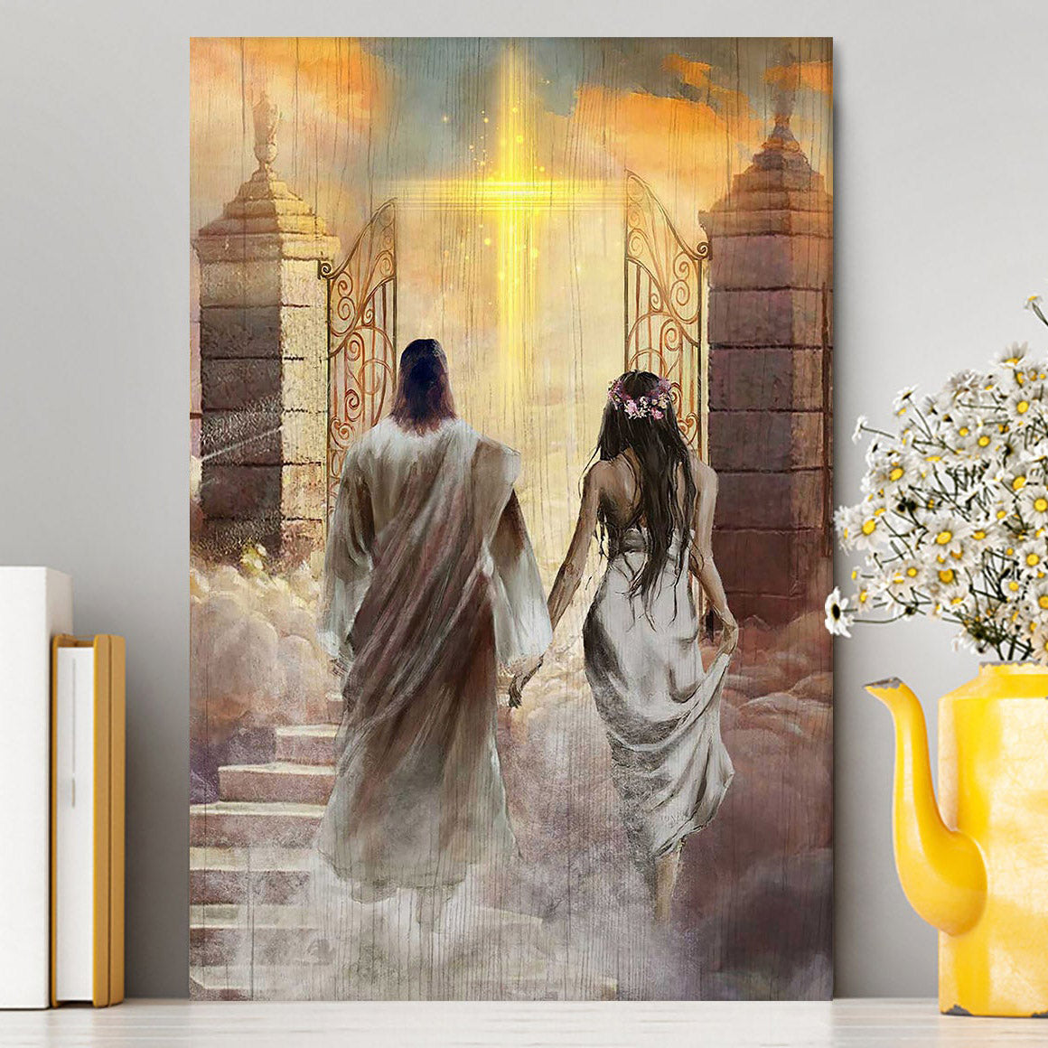Walking With Jesus The Way To Heaven Canvas Art - Christian Art - Bible Verse Wall Art - Religious Home Decor