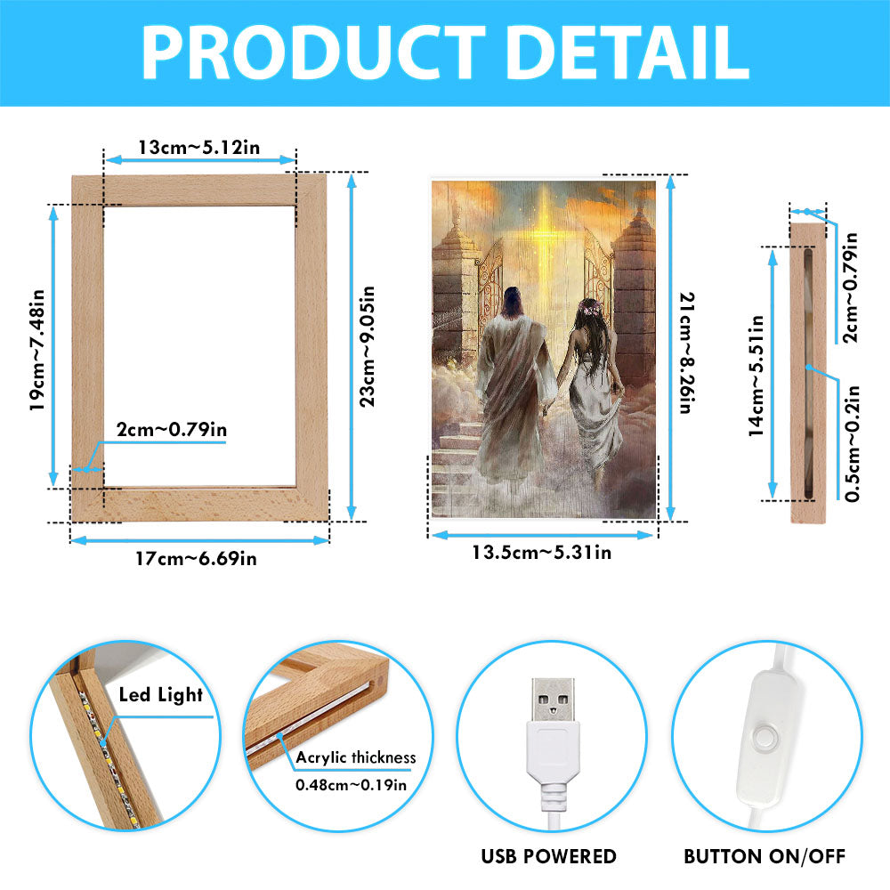 Walking With Jesus The Way To Heaven Frame Lamp Art - Christian Art - Bible Verse Art - Religious Home Decor