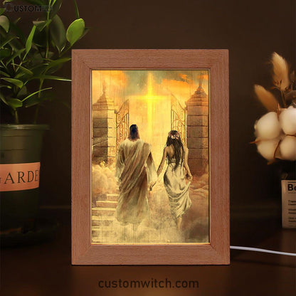 Walking With Jesus The Way To Heaven Frame Lamp Art - Christian Art - Bible Verse Art - Religious Home Decor