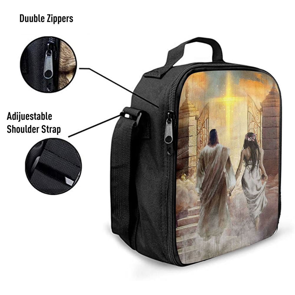 Walking With Jesus The Way To Heaven Lunch Bag For Men And Women, Spiritual Christian Lunch Box For School, Work