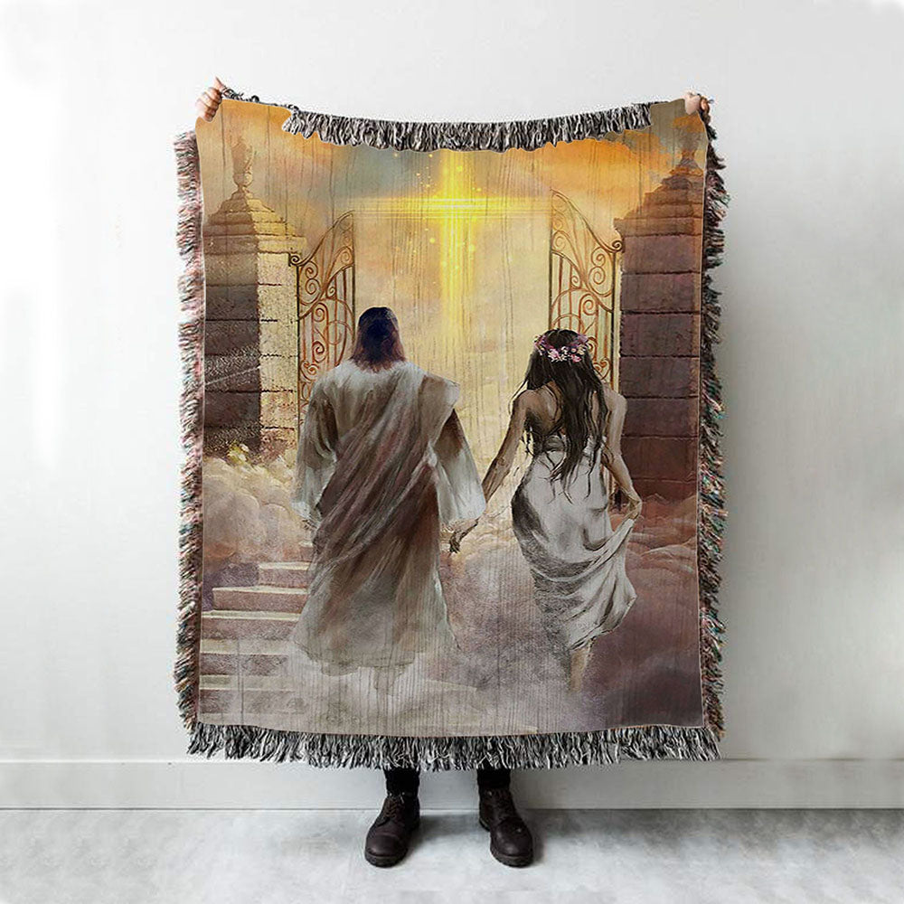 Walking With Jesus The Way To Heaven Woven Blanket Art - Christian Art - Bible Verse Throw Blanket - Religious Home Decor