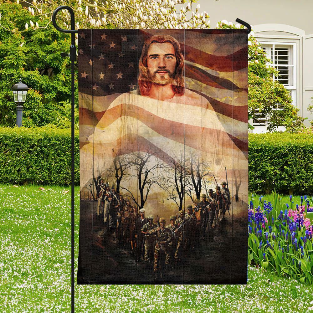Warrior And Jesus, Christian's Flag, Garden Decor, Garden Flag Stand, Christian Flag, Scripture Flag, Garden Banner