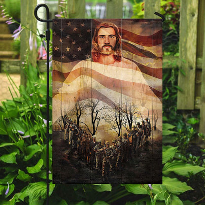 Warrior And Jesus, Christian's Flag, Garden Decor, Garden Flag Stand, Christian Flag, Scripture Flag, Garden Banner