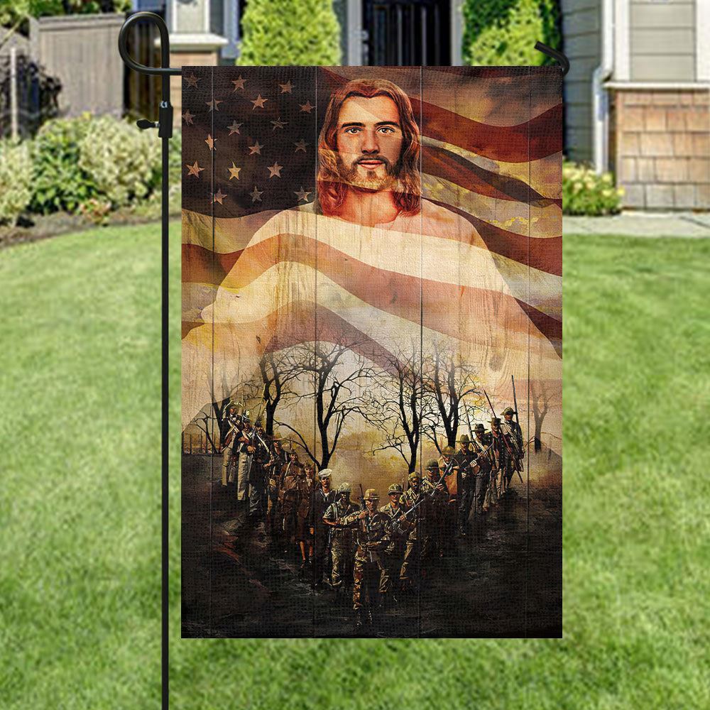 Warrior And Jesus, Christian's Flag, Garden Decor, Garden Flag Stand, Christian Flag, Scripture Flag, Garden Banner