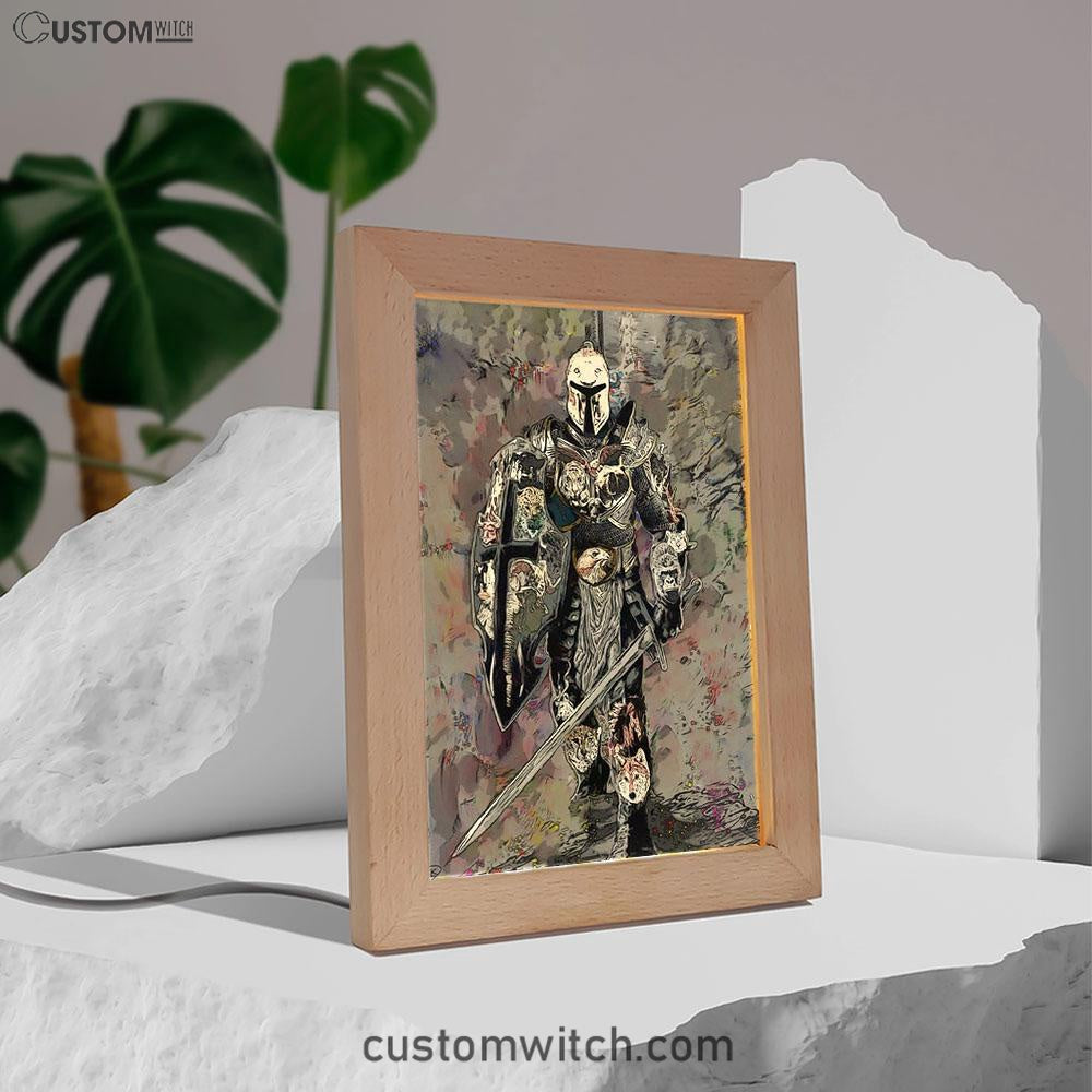Warrior Armor Of God Frame Lamp Art - Christian Home Decor - Religious Art