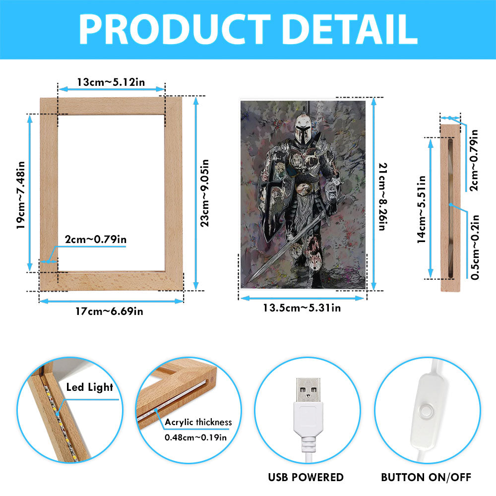Warrior Armor Of God Frame Lamp Art - Christian Home Decor - Religious Art