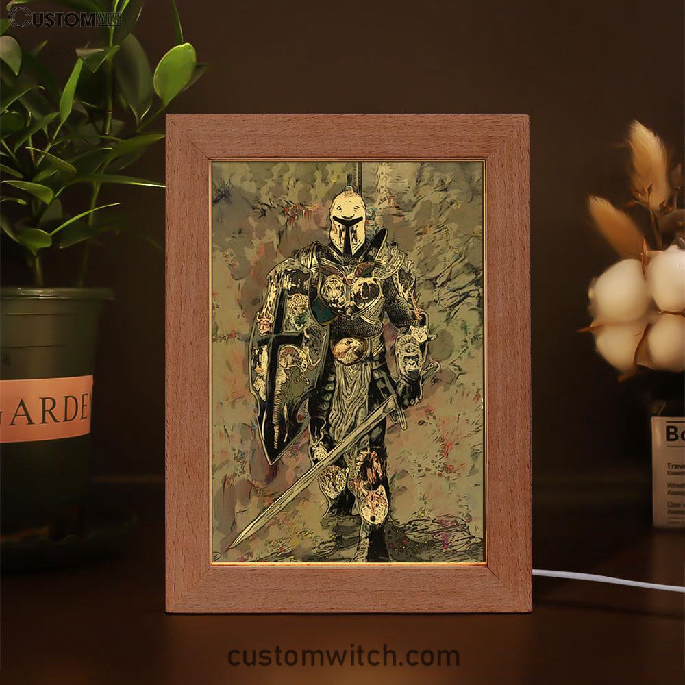 Warrior Armor Of God Frame Lamp Art - Christian Home Decor - Religious Art