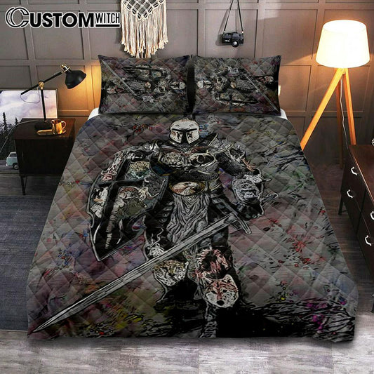 Warrior Armor Of God Quilt Bedding Set Bedroom - Christian Home Decor - Religious Art