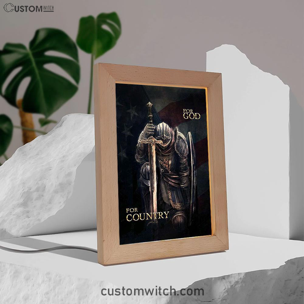 Warrior For God For Country Frame Lamp Art - Christian Warrior Frame Lamp Prints