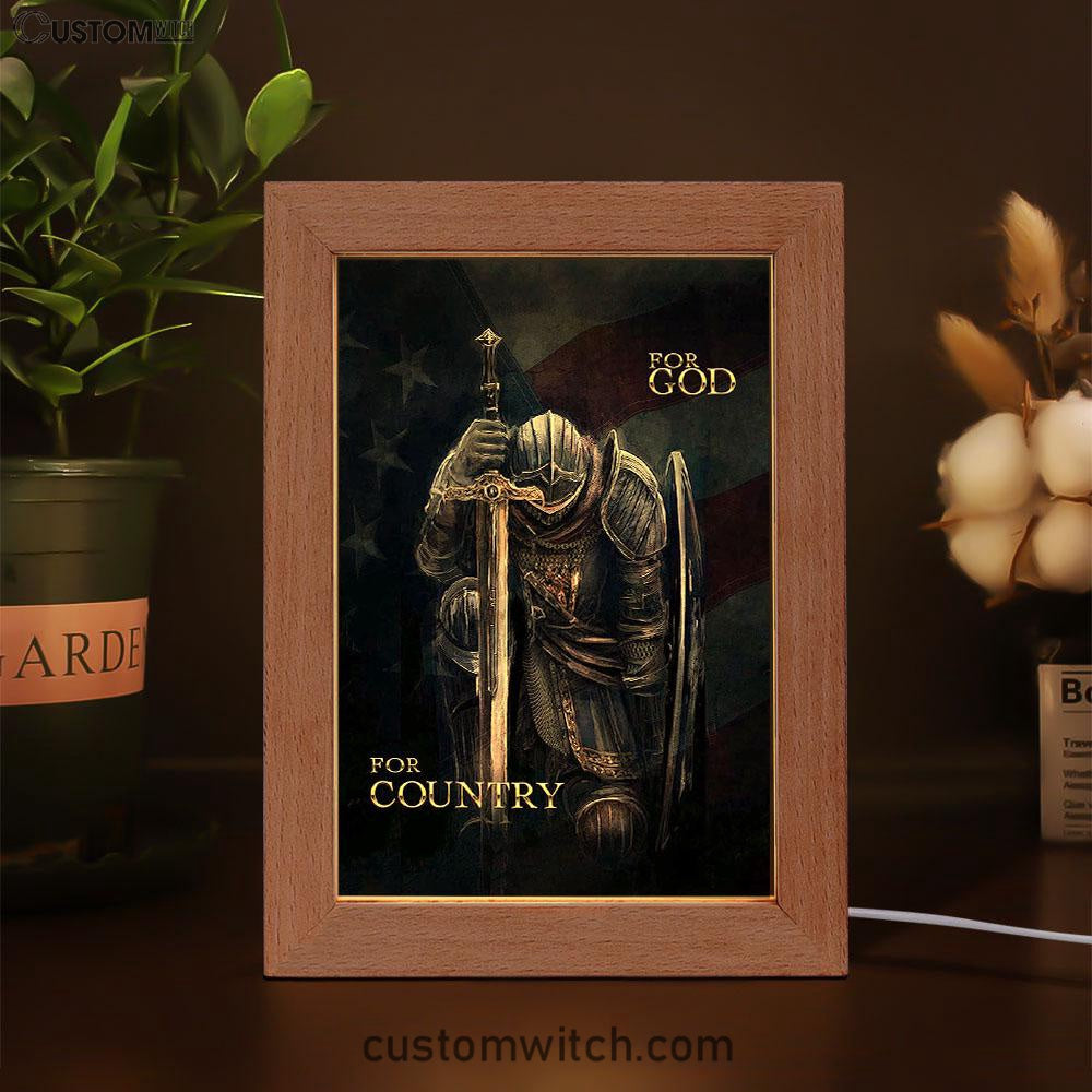 Warrior For God For Country Frame Lamp Art - Christian Warrior Frame Lamp Prints