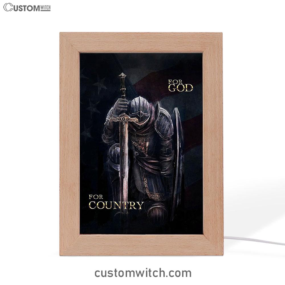 Warrior For God For Country Frame Lamp Art - Christian Warrior Frame Lamp Prints