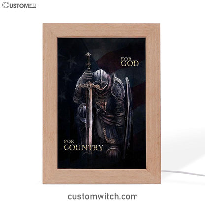Warrior For God For Country Frame Lamp Art - Christian Warrior Frame Lamp Prints