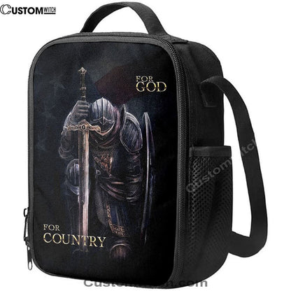 Warrior For God For Country Lunch Bag For Men And Women - Christian Warrior Lunch Bag, Spiritual Christian Lunch Box For School, Work