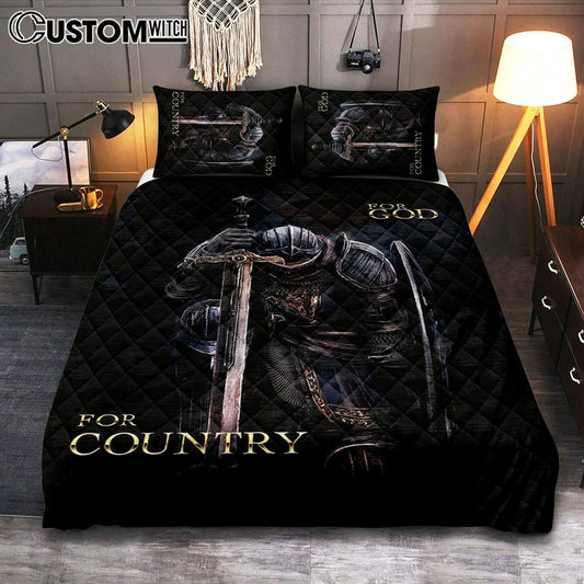 Warrior For God For Country Quilt Bedding Set Bedroom - Christian Warrior Quilt Bedding Set Prints