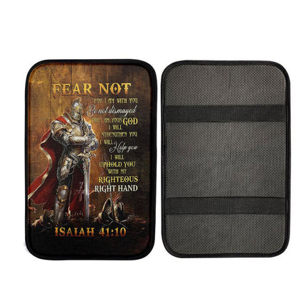 Warrior Jesus Fear Not For I Am With You Car Center Console Cover, Religious Car Interior Accessories