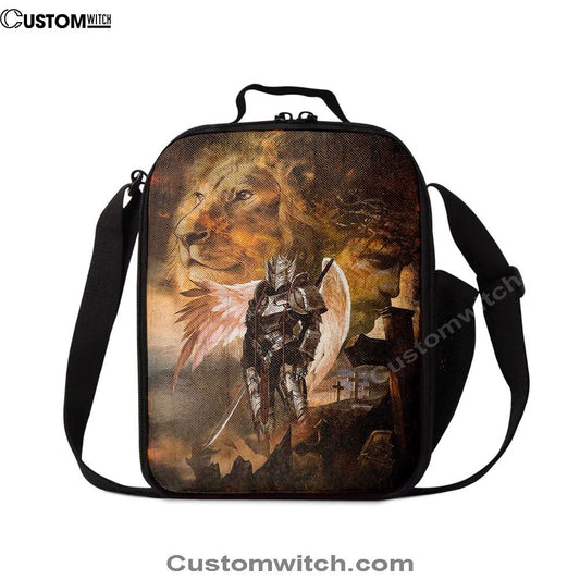 Warrior Jesus Lion Of Judah Cross Lunch Bag For Men And Women, Spiritual Christian Lunch Box For School, Work