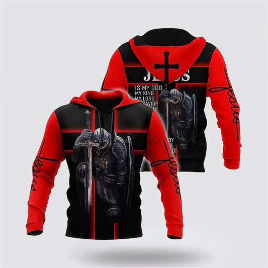 Warrior Jesus My God My King My Lord 3D Hoodies For Women Men, God 3D Printed Hoodie, Christian Apparel Hoodies
