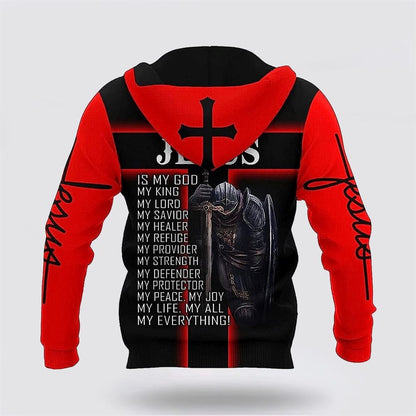 Warrior Jesus My God My King My Lord 3D Hoodies For Women Men, God 3D Printed Hoodie, Christian Apparel Hoodies