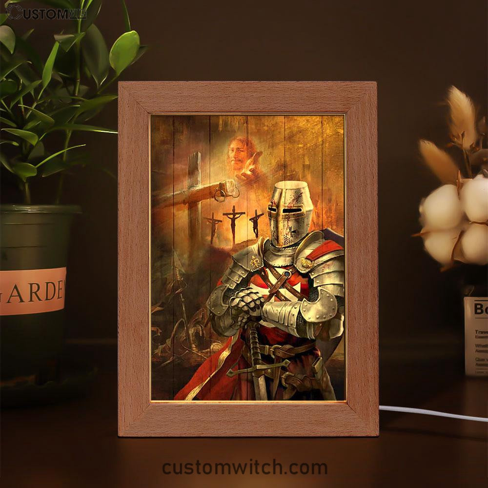 Warrior Jesus On The Cross Jesus Calls Frame Lamp Print - Inspirational Frame Lamp Art - Christian Art Home Decor
