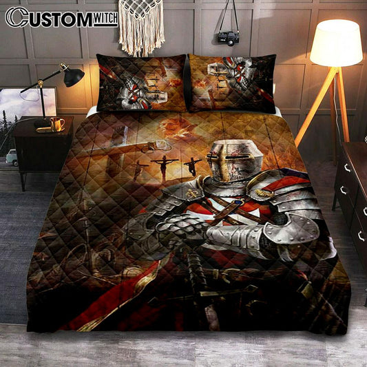 Warrior Jesus On The Cross Jesus Calls Quilt Bedding Set Print - Inspirational Quilt Bedding Set Art - Christian Bedroom Home Decor