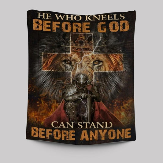 Warrior Of Christ, Lion Of Judah, He Who Kneels Before God Tapestry