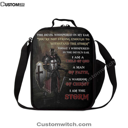 Warrior Of God I Am The Storm Lunch Bag For Men And Women, Spiritual Christian Lunch Box For School, Work