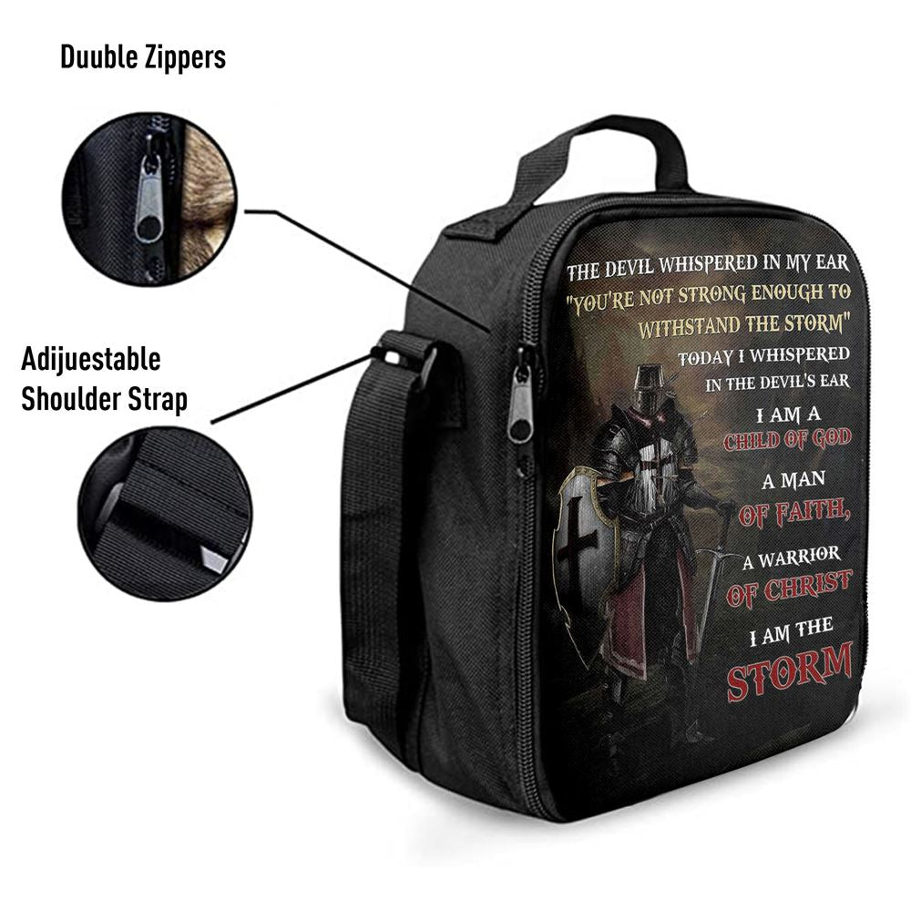 Warrior Of God I Am The Storm Lunch Bag For Men And Women, Spiritual Christian Lunch Box For School, Work