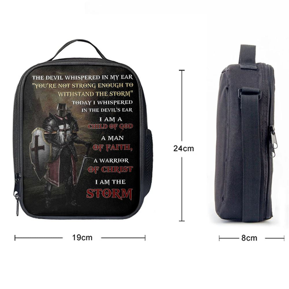 Warrior Of God I Am The Storm Lunch Bag For Men And Women, Spiritual Christian Lunch Box For School, Work