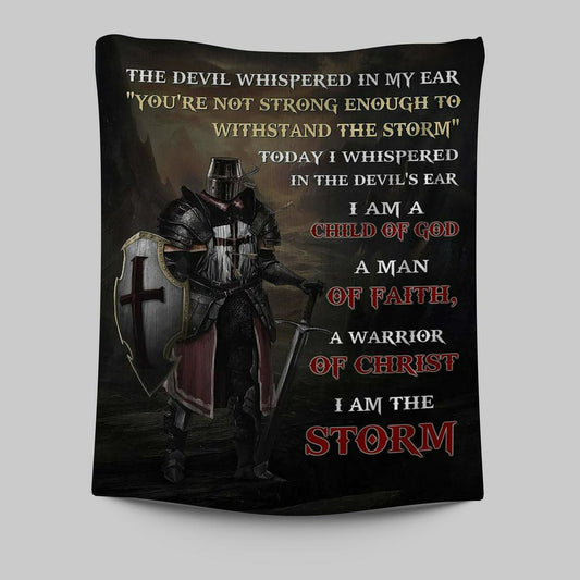 Warrior Of God I Am The Storm Tapestry Art - Christian Art - Bible Verse Wall Art - Religious Home Decor